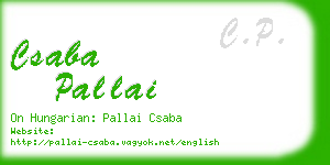 csaba pallai business card
